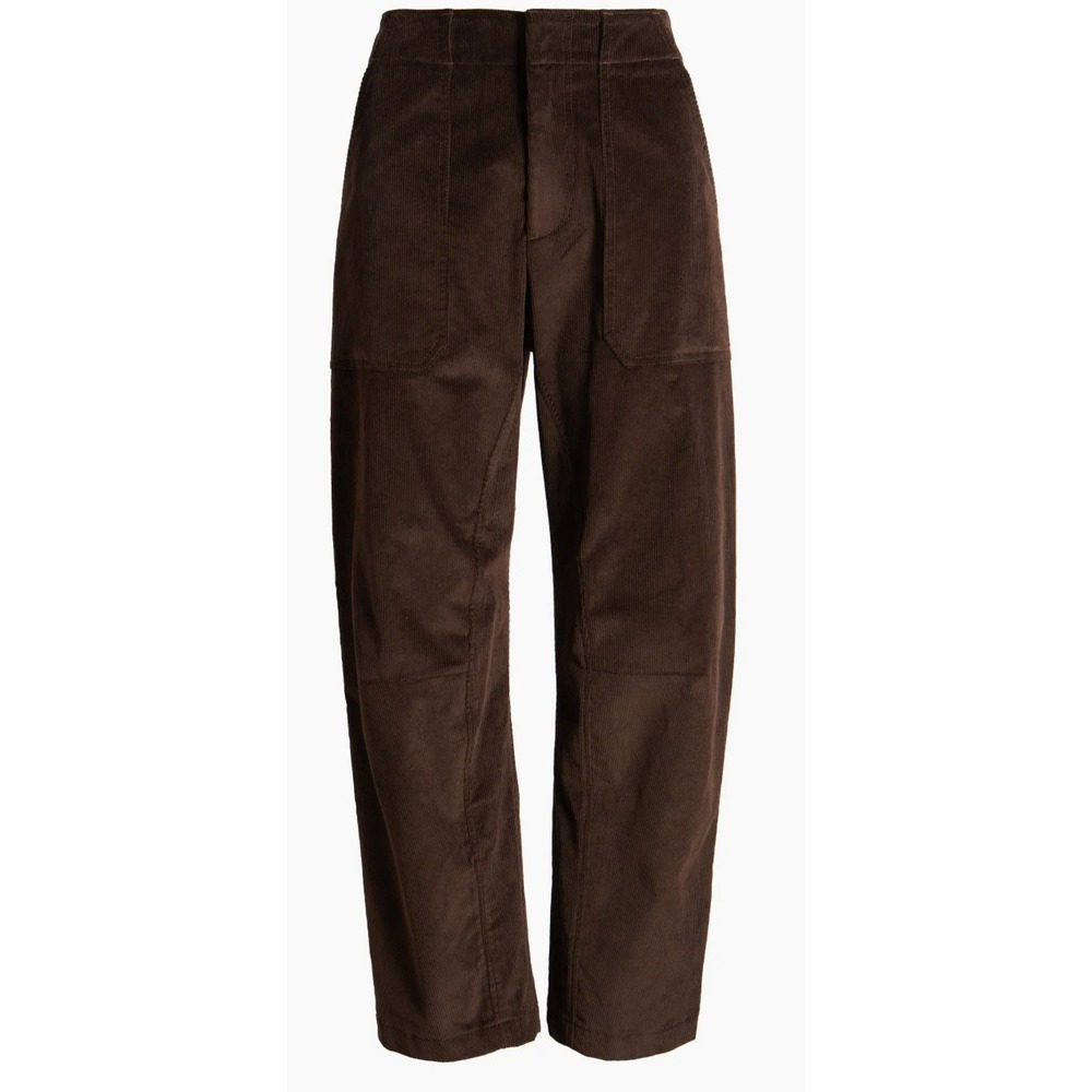 Rag & Bone Leyton Corduroy Straight Leg Pants Dark Brown Patch Pocket Size 6